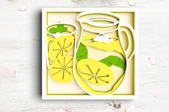 3D Cocktail SVG DXF 5 Layer - Lemon Svg Design
