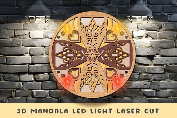 3d Mandala Led Light Laser Cut Svg Design