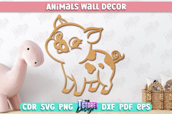 Charming Pig Shape CNC Nursery Wall Décor for Your Little One