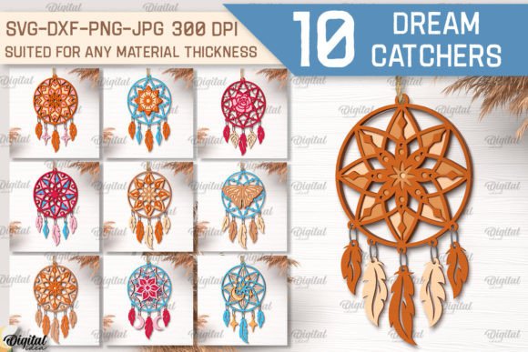 Create H1 From Layered Dream Catchers Laser Cut Bundle