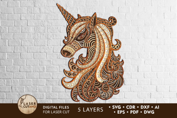 Create Magical Wall Art with Multilayer Cut File UNICORN