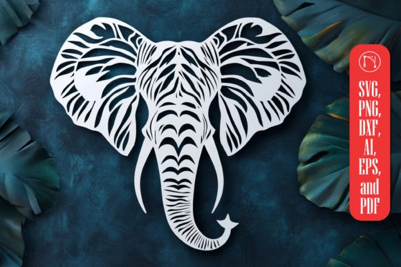 Elephant Paper Cut Laser Cut Template
