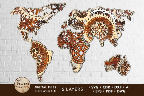 GEARS MAP: A Creative Multilayer Cut File Design