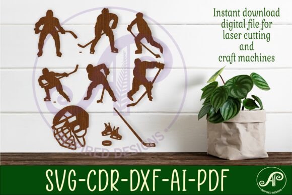 Hockey Silhouette Laser Cut Wall Art for Dynamic Spaces