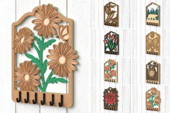 Key Holder Laser Cut Bundle: Creative Wood Designs