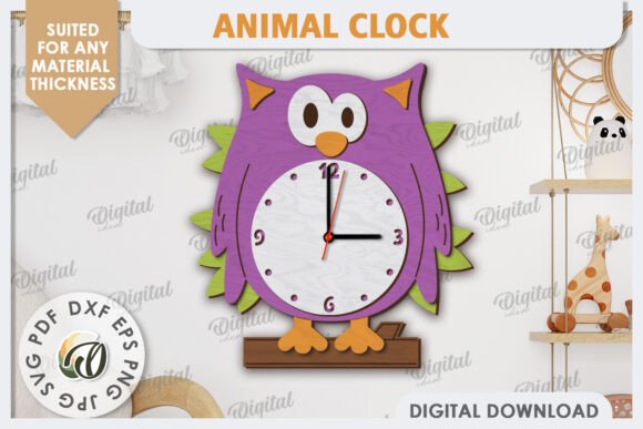 Laser Cut Owl Wall Clock Design: A Creative Digital Asset