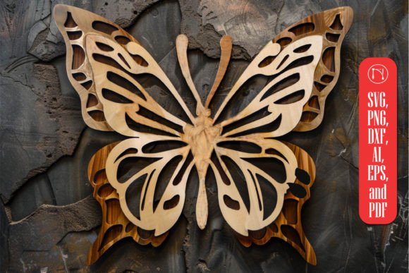 Layered Butterfly Wall Decor SVG