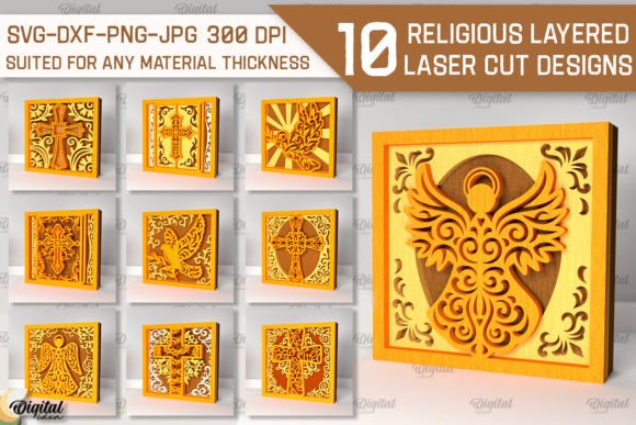 Religious Layered Decor Laser Cut Bundle