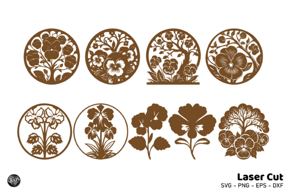 Set of Pansy Flower Laser Cut SVG: A Designer's Delight