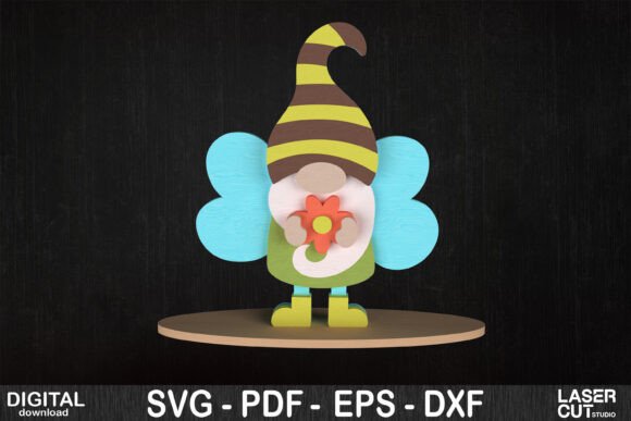 Spring Fairy Gnome Laser Cut Decor