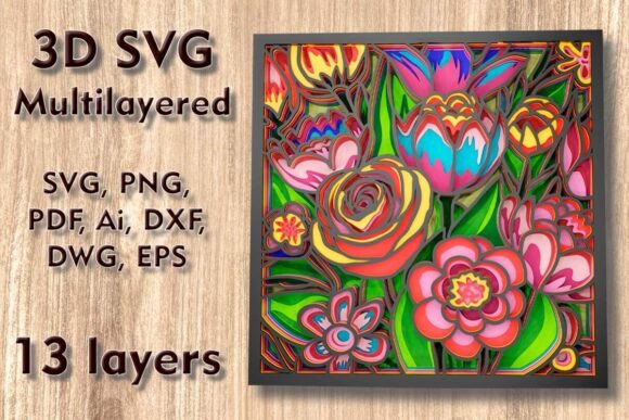 Stunning 3D Floral Wall Art with SVG Cutting Files