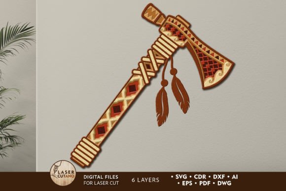 Tomahawk Wall Panel Cut Template: Celtic Warrior Art